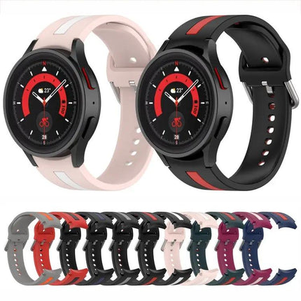 Two Color Silicone Watch Band For Samsung Galaxy Watch5 Pro