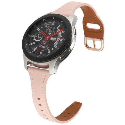 22mm Genuine Leather Reverse Buckle Watch Band for Galaxy