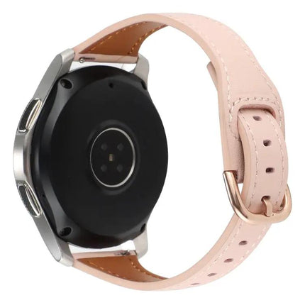 22mm Genuine Leather Reverse Buckle Watch Band for Galaxy