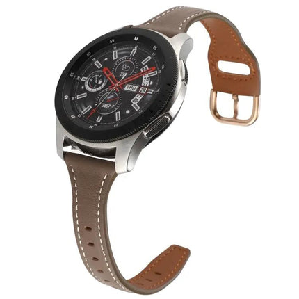 22mm Genuine Leather Reverse Buckle Watch Band for Galaxy