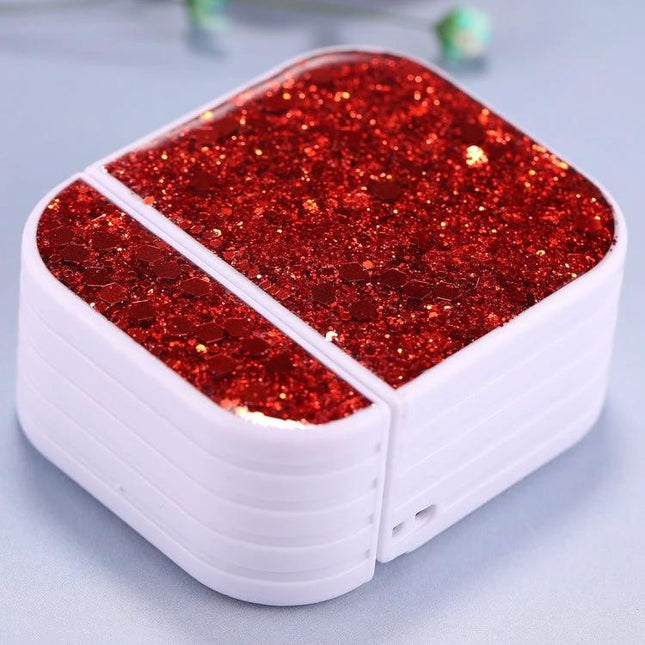 Glitter Sequins Protective Case for AirPods in Daily Commutes - red glitter sequin protective AirPods case shielding against dust and drops