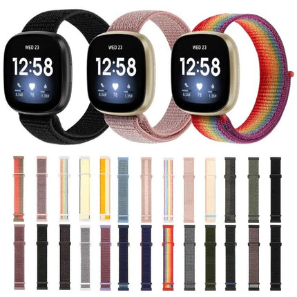 Nylon Watch Band With Rubber Buckle For Fitbit Versa 3
