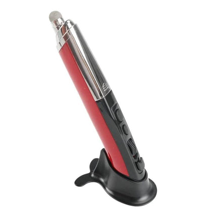 Wireless Bluetooth Pen Mouse for PC and Smart TV Navigation - red pen-style mouse with 4 keys, adjustable DPI and stand