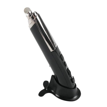 Wireless Bluetooth Pen Mouse for PC and Smart TV Navigation - black pen-style Bluetooth mouse with 4 keys, adjustable DPI and stand