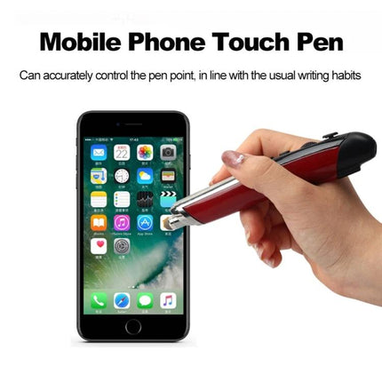 Wireless Bluetooth Pen Mouse for PC and Smart TV Navigation held over smartphone showing touchscreen, pen-like ergonomic design with 4 keys and adjustable DPI