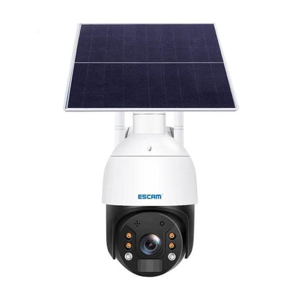 ESCAM Solar-Powered Outdoor Security Camera for Continuous Monitoring white solar PTZ camera with 20W foldable panel