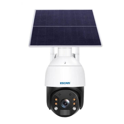 ESCAM Solar-Powered Outdoor Security Camera for Continuous Monitoring with foldable 20W solar panel and weatherproof PTZ camera