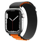 For Apple Watch Series 8&7 45mm / SE 2&6&SE&5&4 44mm / 3&2&1 42mm / Black+Orange