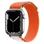 For Apple Watch Series 8&7 45mm / SE 2&6&SE&5&4 44mm / 3&2&1 42mm / White+Orange