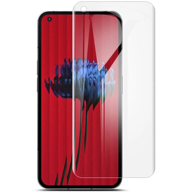 Imak Curved Hydrogel Screen Protector for Samsung Galaxy A53 5G showing clear edge-to-edge coverage and touch sensitivity