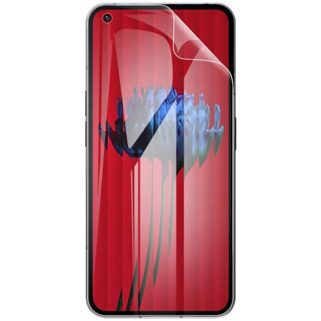 Imak Curved Hydrogel Screen Protector for Samsung Galaxy A53 5G applied to phone showing edge-to-edge clear coverage and curved display protection