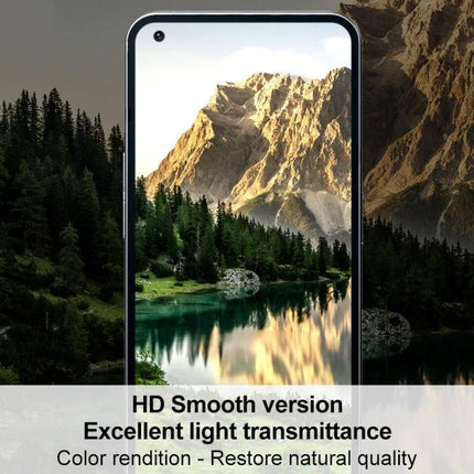 Imak Curved Hydrogel Screen Protector for Samsung Galaxy A53 5G showing edge-to-edge clarity and HD light transmittance on phone display