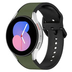 For Samsung Galaxy Watch4 Classic 46mm / Watch4 44mm / Army Green Black