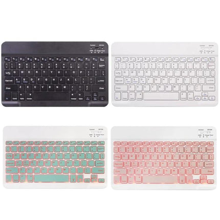 Leather Bluetooth Keyboard Case with Pen Slot for Samsung Tab S7 showing four color keyboard options (black, white, mint, pink)