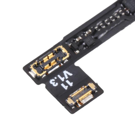 JC External Battery Repair Flex Cable for iPhone 11 and 12 Series replacement part close-up photo of connectors and flex cable