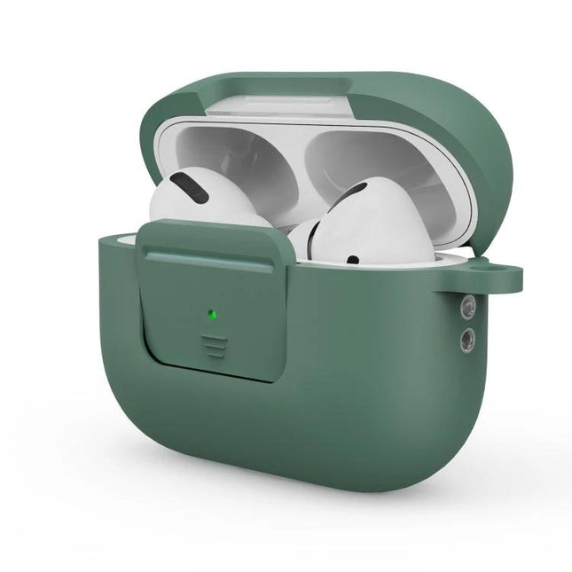 Daily Use Silicone Case for AirPods Pro on the Go - matte green protective silicone cover for AirPods Pro, easy grab-and-go protection