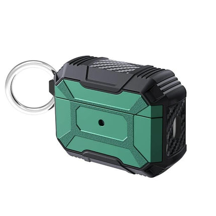 Simple Protective Cover for AirPods Pro 2 Daily Use - green dustproof dirt-resistant case with keyring and built-in charging port