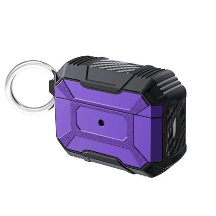Simple Protective Cover for AirPods Pro 2 Daily Use — purple rugged dust-proof case with keyring and built-in charging port