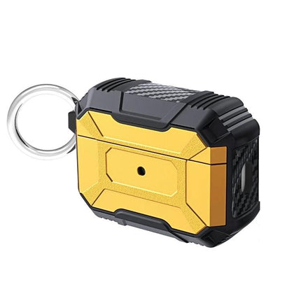 Simple Protective Cover for AirPods Pro 2 Daily Use - rugged gold dust-proof case with keyring and built-in charging port