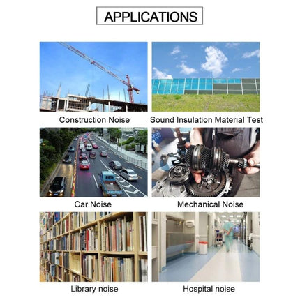 SmartSensor Decibel Detector for Everyday Noise Monitoring measuring construction, traffic, mechanical, library, and hospital noise