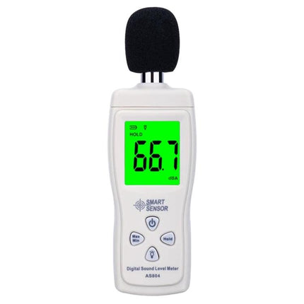 SmartSensor Decibel Detector for Everyday Noise Monitoring handheld sound level meter showing 66.7 dBA on green display
