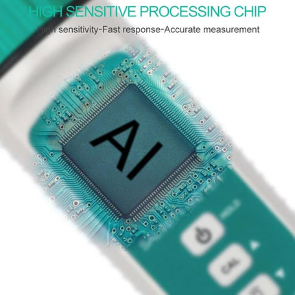 SmartSensor Handheld Digital Salinometer for Salinity Measurement showing high-sensitivity AI processing chip and handheld non-slip design
