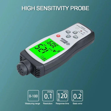 SmartSensor Handheld Ammonia Gas Detector for Industrial Use - portable high-sensitivity probe showing real-time ppm reading