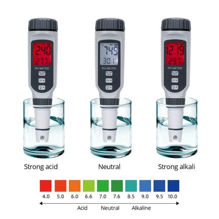 SmartSensor Portable pH and Temperature Water Tester Pen measuring acidic neutral and alkaline water with digital display