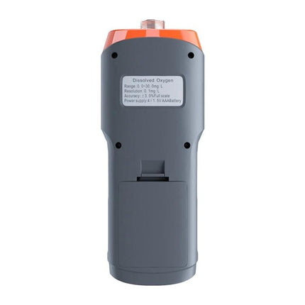 SmartSensor Portable Dissolved Oxygen Meter for Water Testing handheld device showing rear view with battery compartment and probe connector