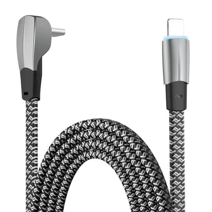 USB-C to Lightning Cable for Everyday Device Charging — braided nylon cable with zinc alloy connectors for reliable iPhone and iPad charging