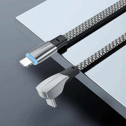 USB-C to Lightning Cable for Everyday Device Charging — braided nylon cable with zinc alloy connectors for fast reliable iPhone and iPad charging