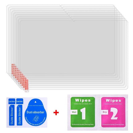 Tempered Glass Screen Protectors for Tablets, 25 Pack Set – 25 ultra-thin tempered glass protectors with cleaning wipes and dust absorbers