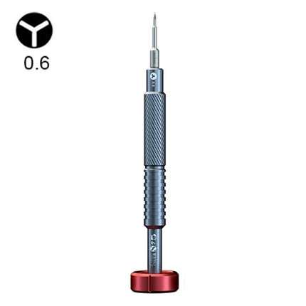 Portable Alloy Magnetic Screwdriver Kit for Phone Repair - compact 0.6 Y-tip alloy magnetic screwdriver with knurled grip and red base for phone repair