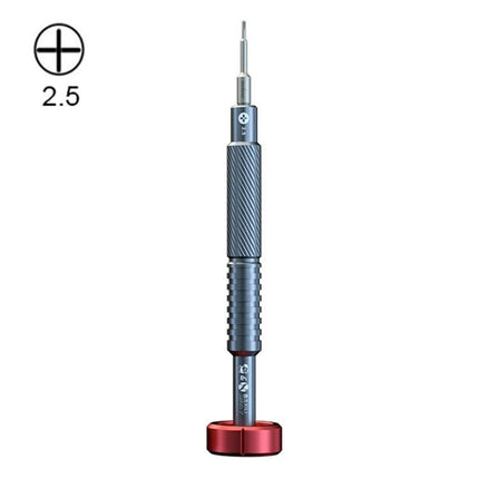 Portable Alloy Magnetic Screwdriver Kit for Phone Repair - compact 2.5mm Philips magnetic alloy screwdriver with textured grip and red base for mobile repairs
