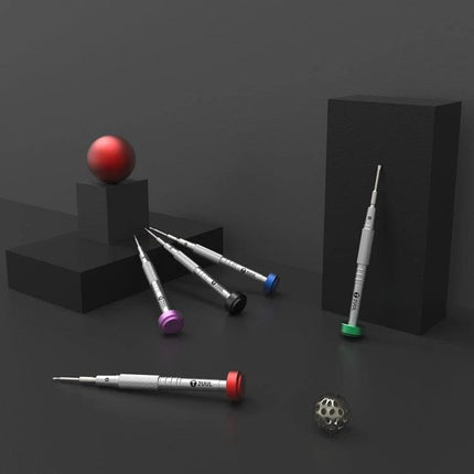 2UUL Colorful Flyshaft Screwdriver for Phone Repair Tools laid out with colored caps and anti-slip textured handles for precise mobile device repair