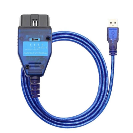 USB Cable for Fiat Car Diagnostics in Everyday Vehicle Maintenance - blue USB-to-OBD2 cable for laptop ECU checks