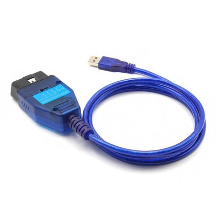 USB Cable for Fiat Car Diagnostics in Everyday Vehicle Maintenance - blue USB-to-OBD2 cable for laptop ECU checks and clearing fault codes