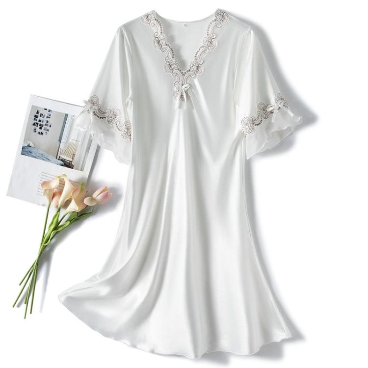 Chic Scalloped V-Neck Loose Summer Nightdress for Women