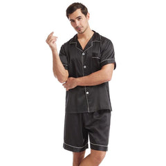 Men's Summer Short Pajama Set in Lightweight Solid Colors