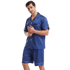 Men's Summer Short Pajama Set in Lightweight Solid Colors