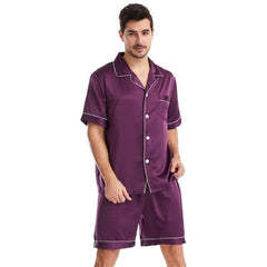 Men's Summer Short Pajama Set in Lightweight Solid Colors