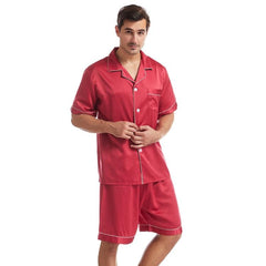 Men's Summer Short Pajama Set in Lightweight Solid Colors