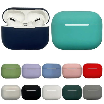 Silicone Protective Case for Everyday Earphone Use in multiple colors showing snug fit and charging access
