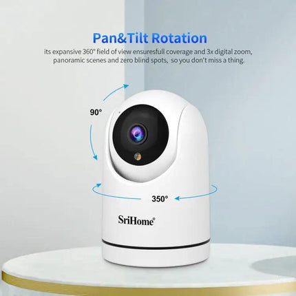 SriHome Wireless Pan-Tilt Camera for Indoor Security Monitoring