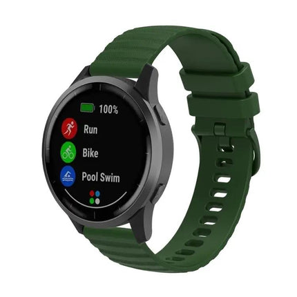 Silicone Wave Pockmark Watch Band Universal 20mm 22mm