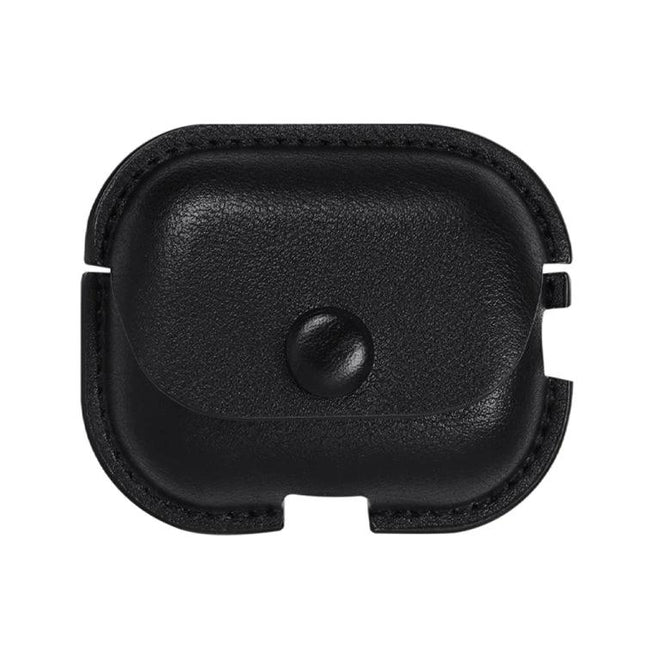 Stylish PU Leather Case for Everyday Earphone Protection - black durable PU leather case with snap closure for scratch and dust resistance