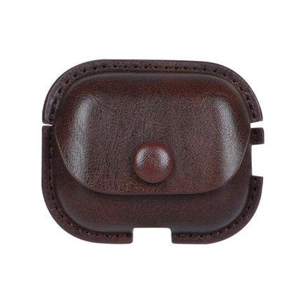 Stylish PU Leather Case for Everyday Earphone Protection in brown with snap closure, dust- and scratch-resistant durable PU leather