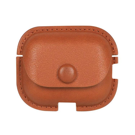 Stylish PU Leather Case for Everyday Earphone Protection - brown durable PU leather case with snap closure, scratch-resistant and dustproof