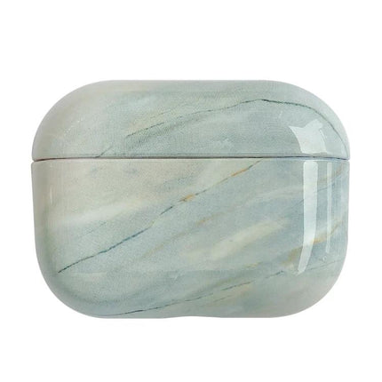 Marble Protective Case for Everyday Earphone Protection in pale green marble finish, compact scratch-resistant earbud case