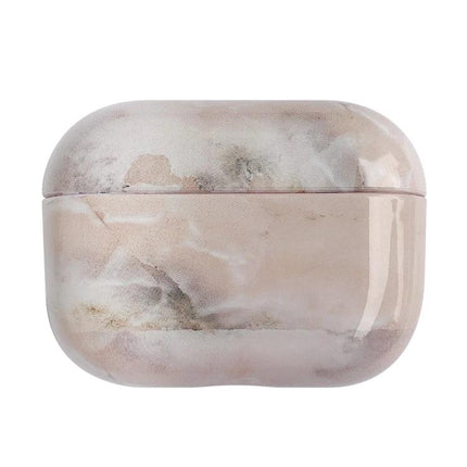 Marble Protective Case for Everyday Earphone Protection - beige marble-textured charging case for pocket-safe earphones